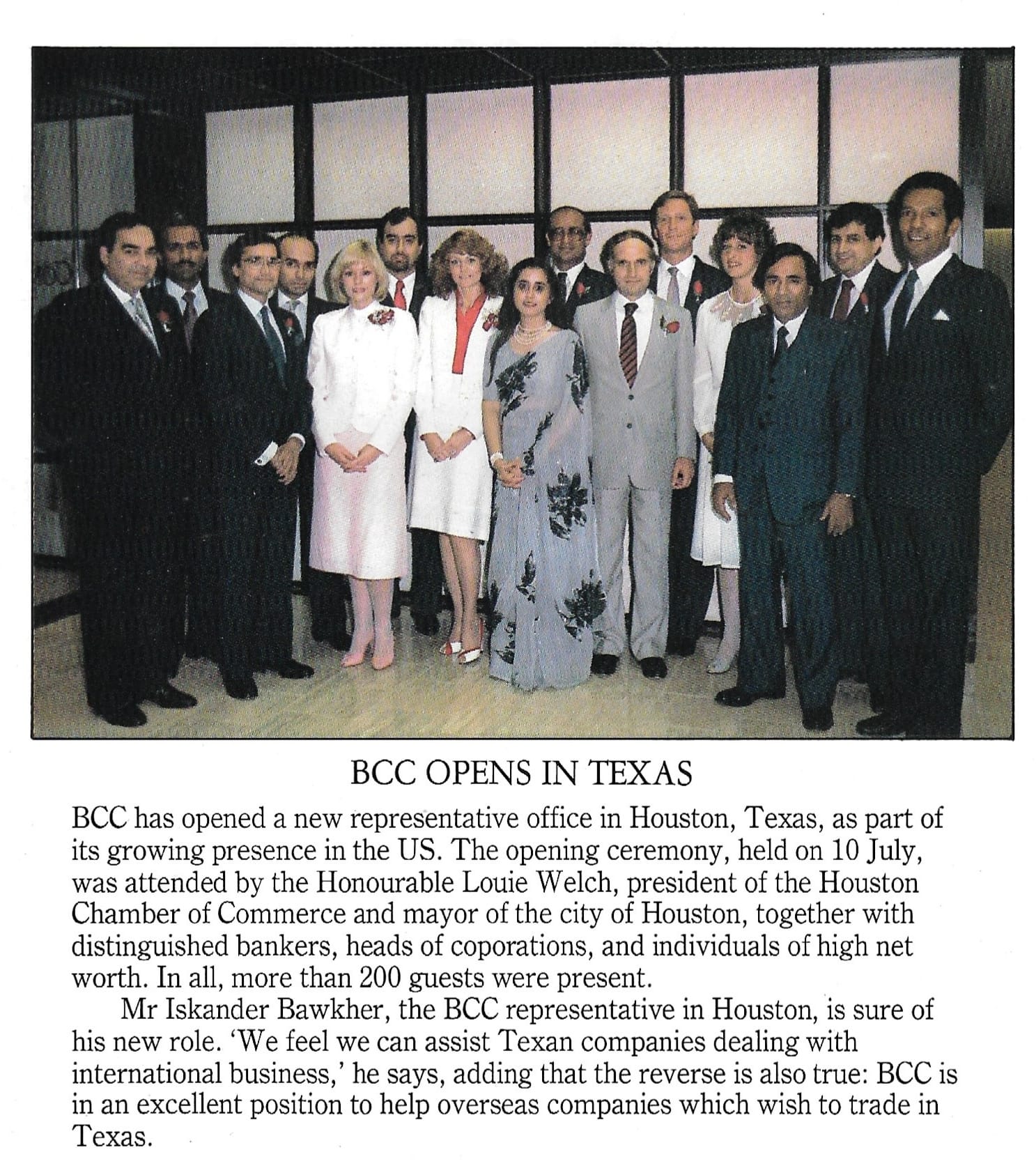 BCCI Rep. Office opening in Texas